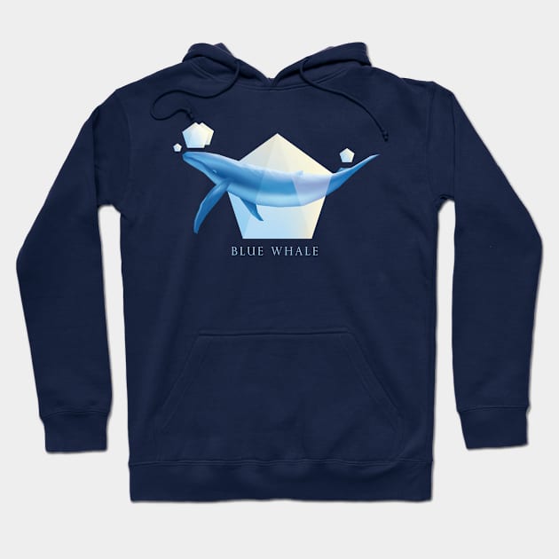 Blue Whale - Beautifully Styled Oceanic Mammal Hoodie by DesignFury